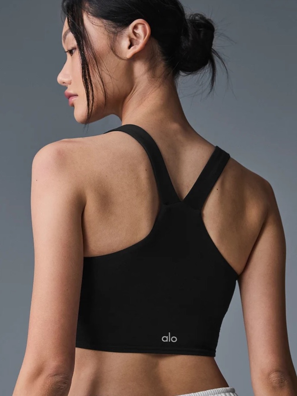 Alo Yoga Airbrush Real Bra Tank Medium Black Casual Athleisure Pilates Yoga